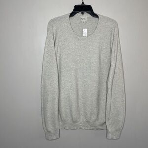 J CREW Sweater Mens Large L Gray Pullover NEW Crew Neck 100% Cotton H6060